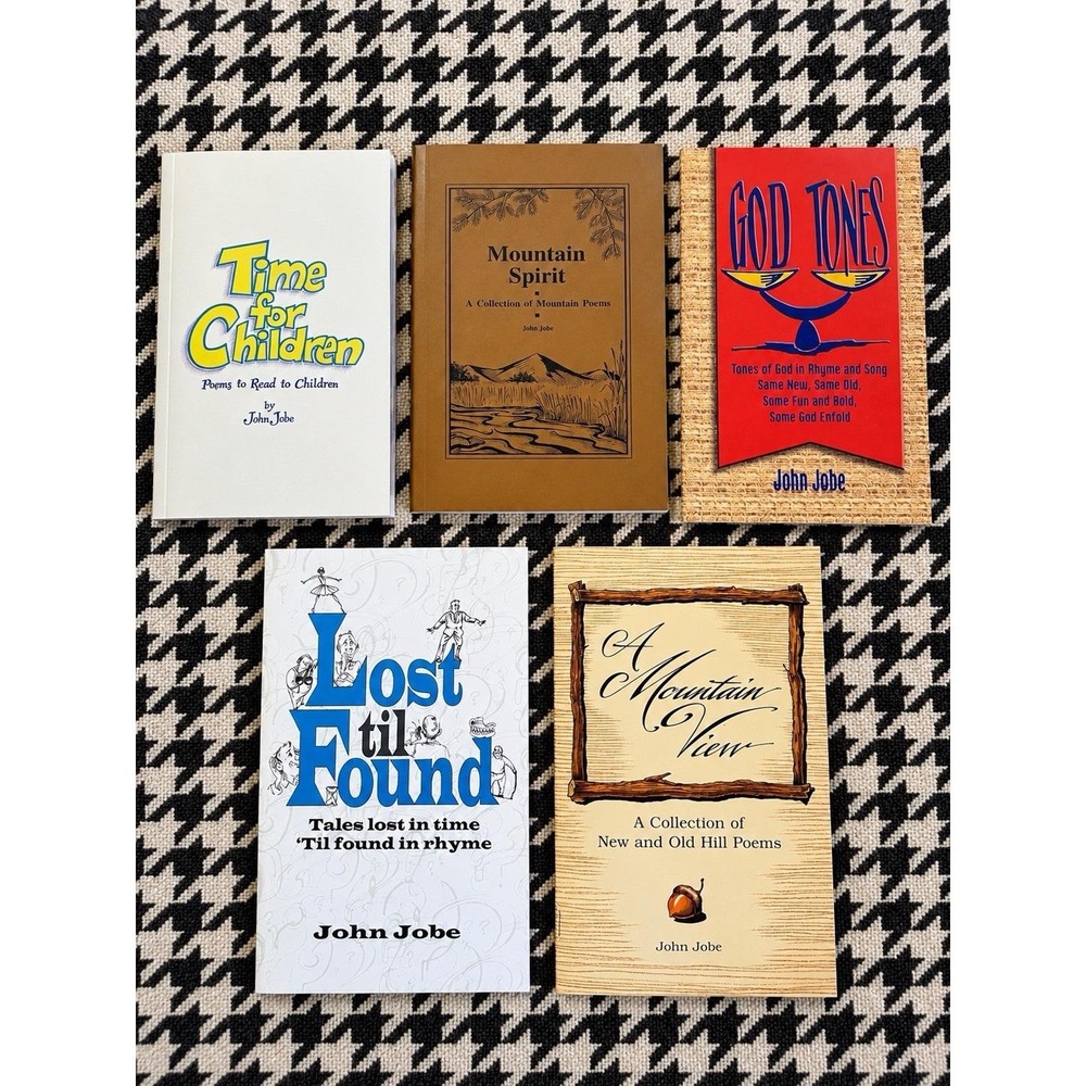 John Jobe Poetry Books Lot 5 Oklahoma Stillwater Mountain Folk Christian Poems